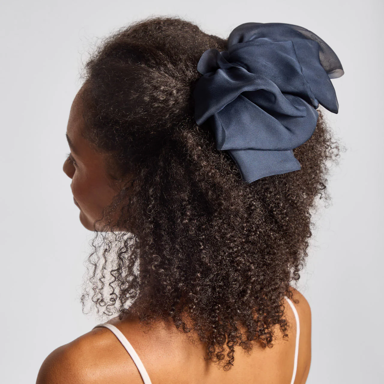 Blue Orchid Chiffon Bow Hair Clip - Image 3