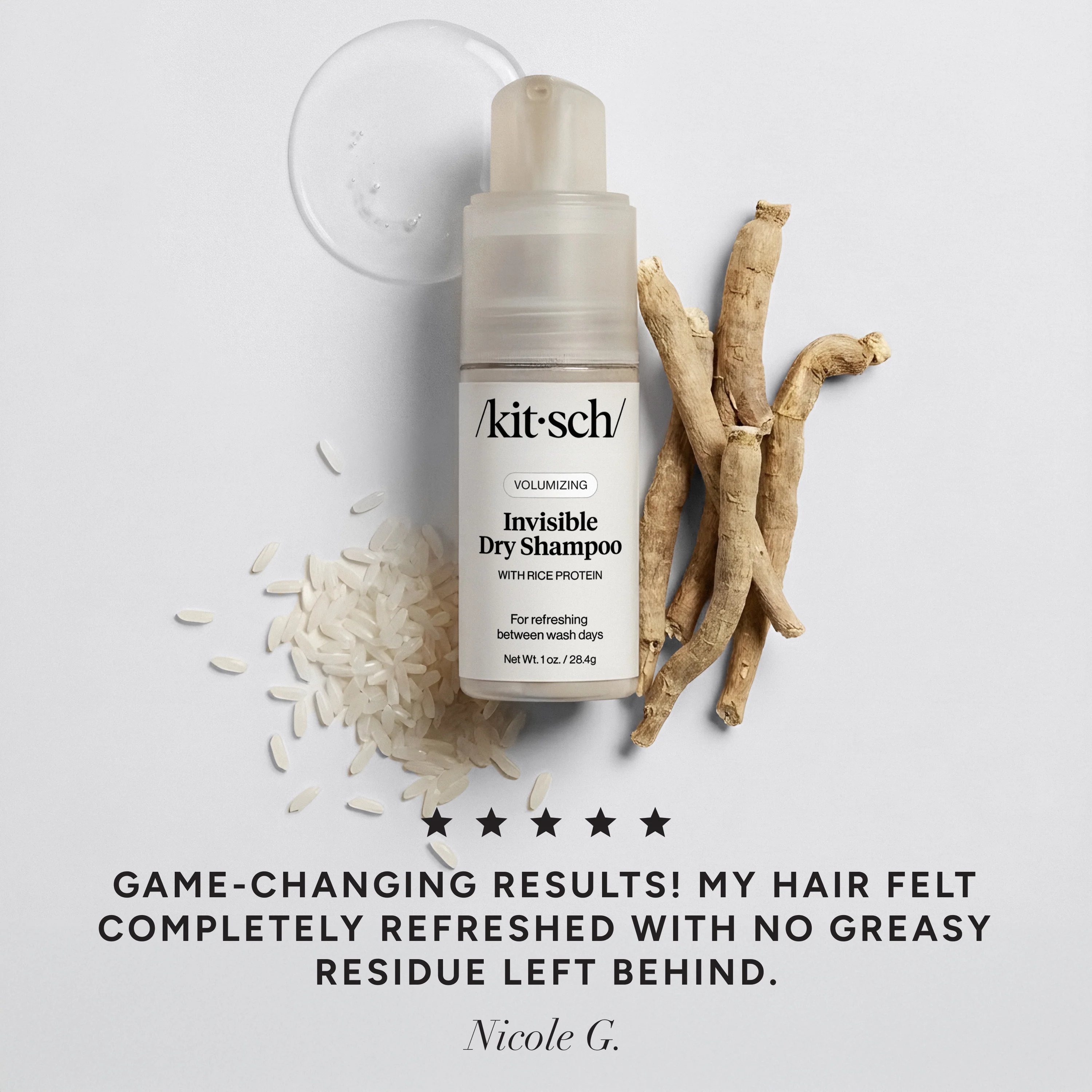 Volumizing Rice Protein Dry Shampoo - Invisible 1 oz - Image 2