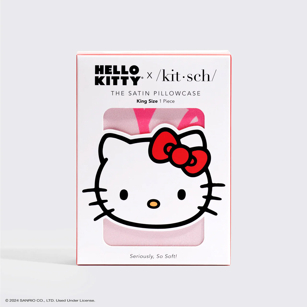 Kitsch x Hello Kitty Satin Pillowcase in Pink Hello Kitty Faces - King - Image 5