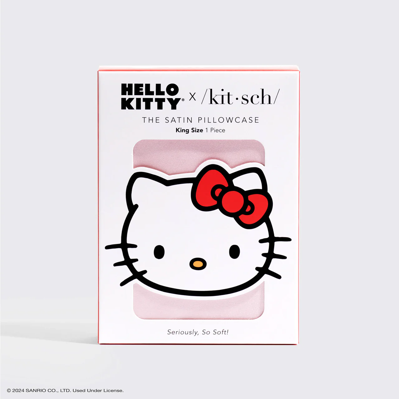 Kitsch x Hello Kitty Satin Pillowcase in Pink Hello Kitty Face - King - Image 5