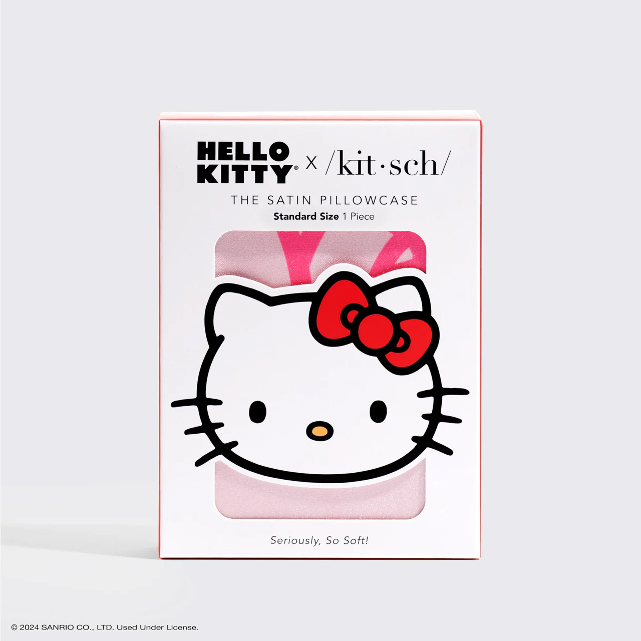 Kitsch x Hello Kitty Satin Pillowcase in Pink Hello Kitty Faces - Image 5