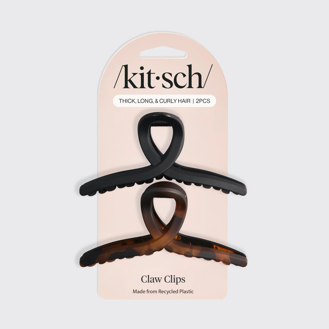 Black & Tort Loop Claw Clips 2pc Set - Large - Image 3