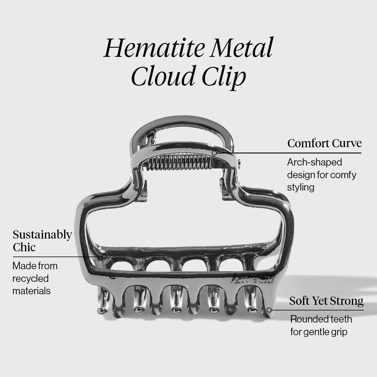 Hematite Metal Cloud Claw Clip - Image 3
