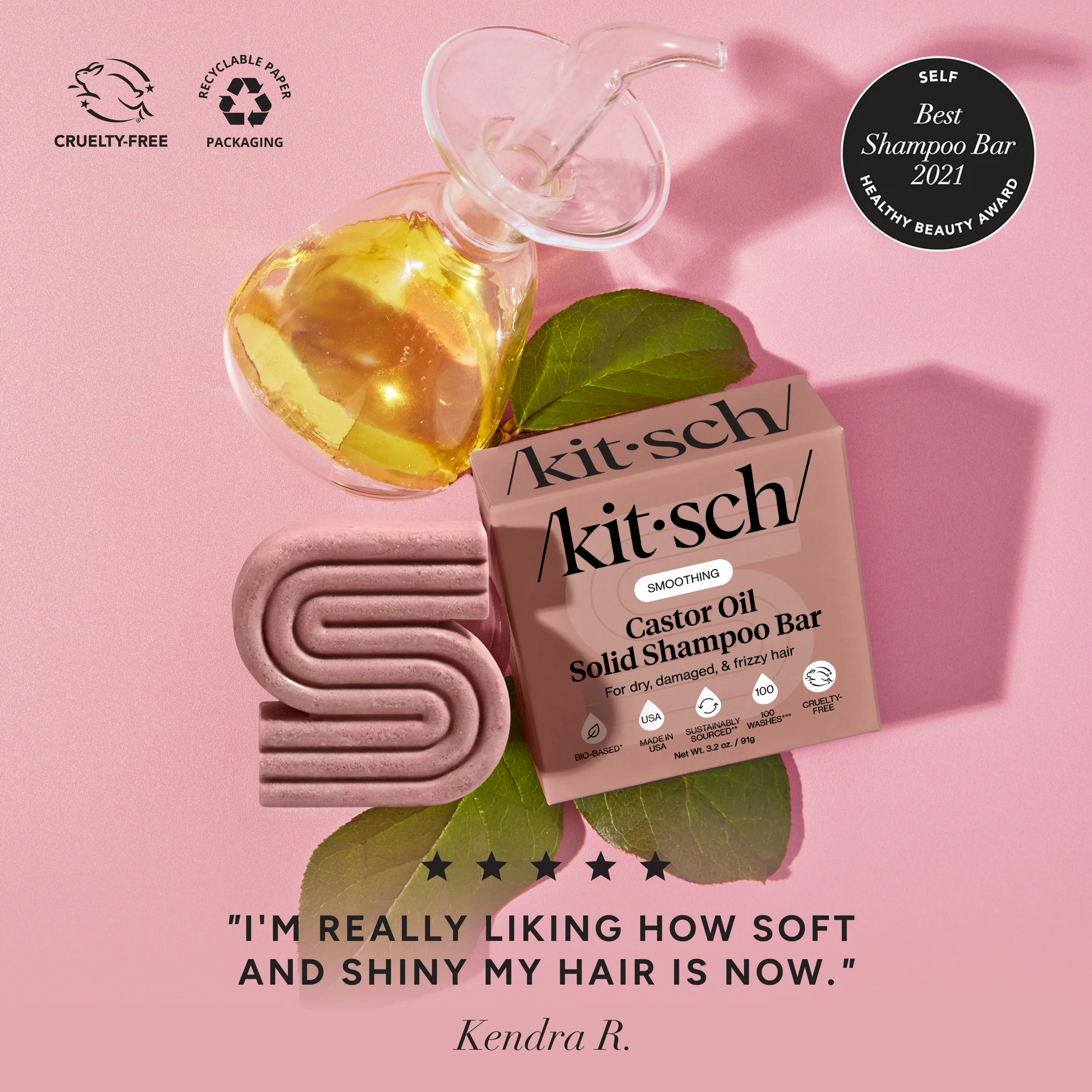 Castor Oil Nourishing Shampoo & Conditioner Bar Combo - Image 5
