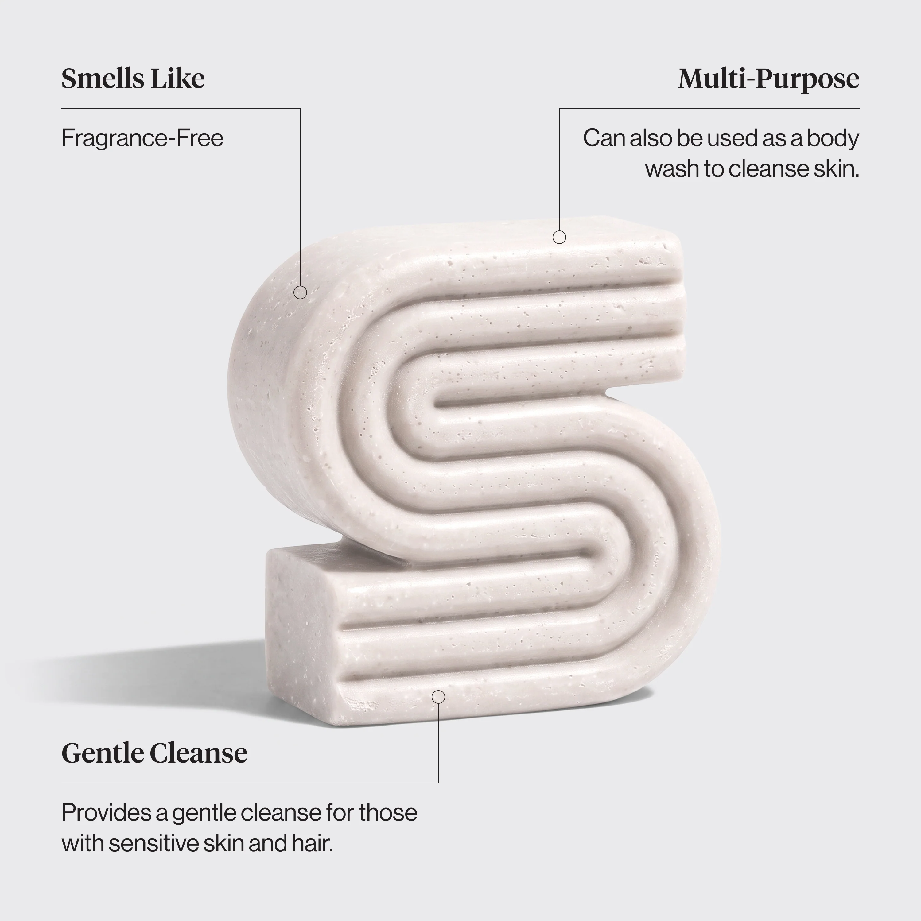 Ultra Sensitive Shampoo & Body Wash Bar Fragrance Free - Image 3